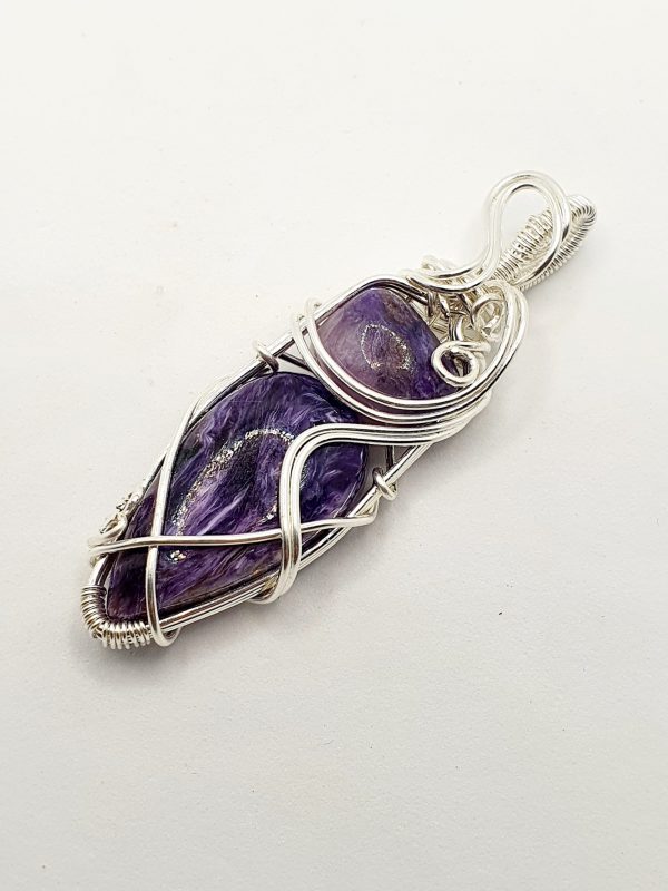 Charoite double stone pendant - Image 3