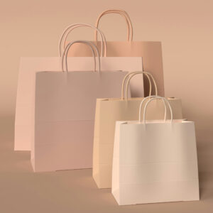 Series of shopping bags lined up