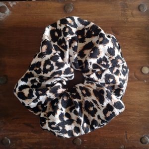 Handmade Leopard Print Scrunchie - 3" Wide