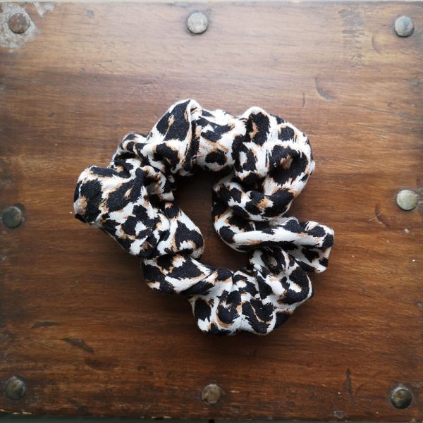 Handmade Leopard Print Scrunchie - 2" Wide