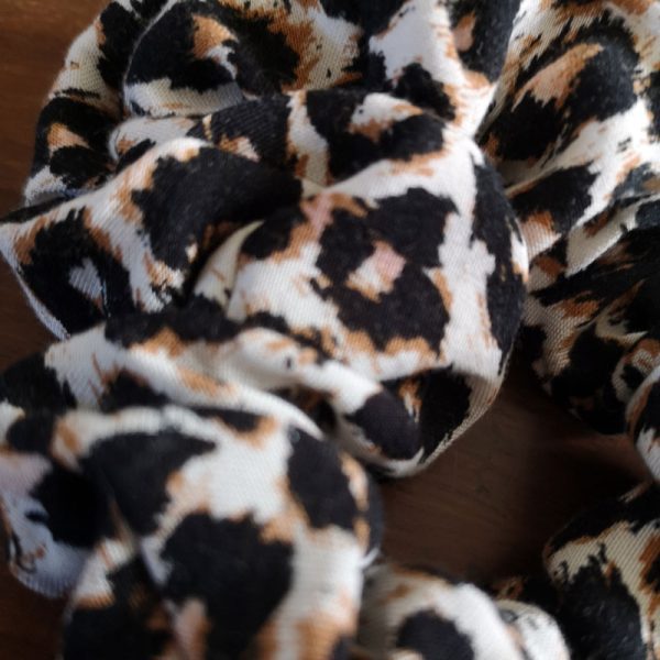 Handmade Leopard Print Scrunchie - 3" Wide - Image 3