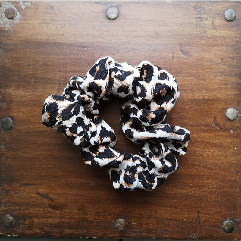 Handmade Leopard Print Scrunchie – 2″ Wide - My Craft Shop