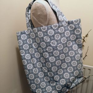 Handmade Tote Bag - Blue and White Moroccan Tile Print