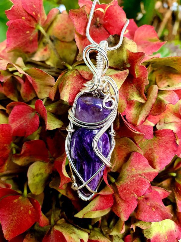 Charoite double stone pendant - Image 8