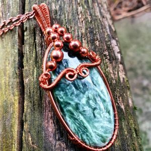 Seraphinite copper pendant