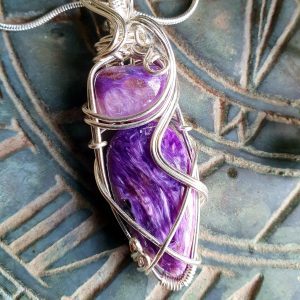 Charoite double stone pendant