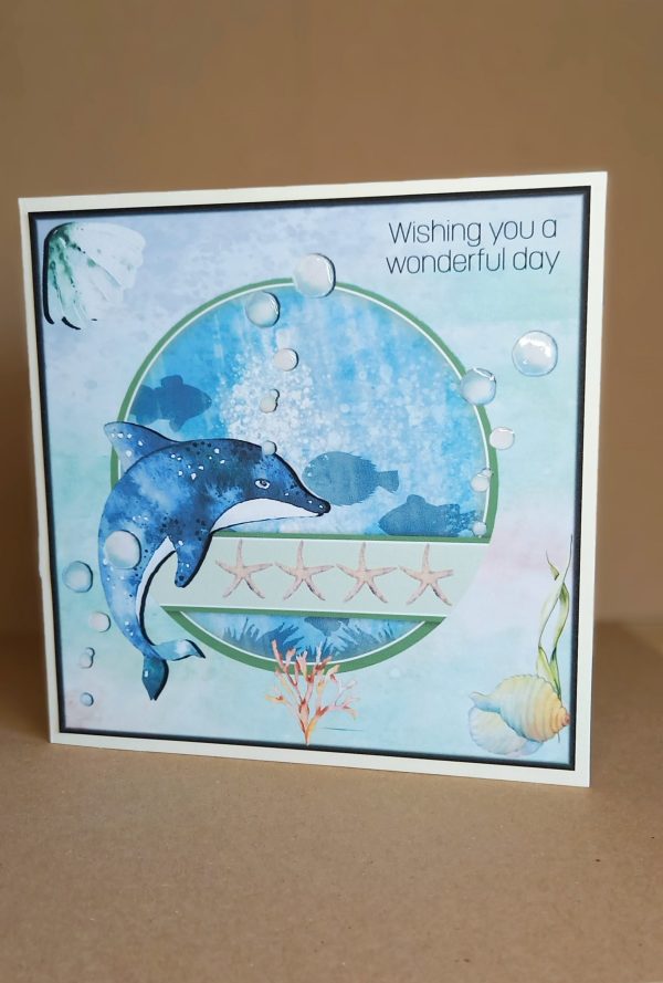 A lovely handmade Dolphin any occasion card