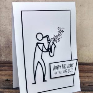 Happy Birthday - Saxophone Greetings Card