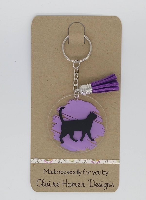 Cat Keyring - Purple