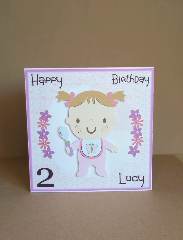 A little girls birthday card age 2