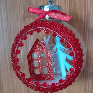 Beaded Christmas Scene Decoration