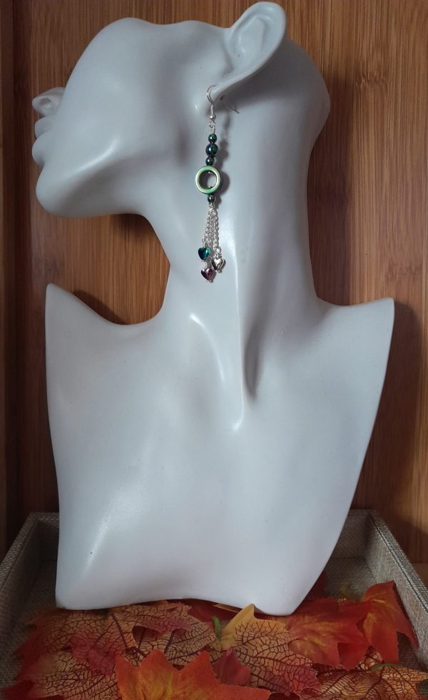 Rainbow Hematite tassel earrings