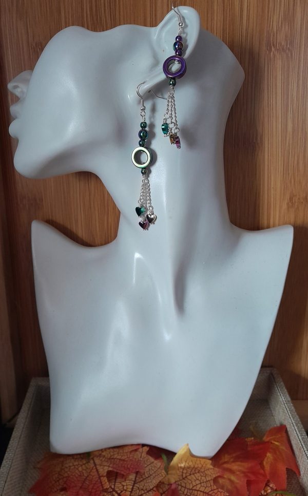 Rainbow Hematite tassel earrings - Image 2