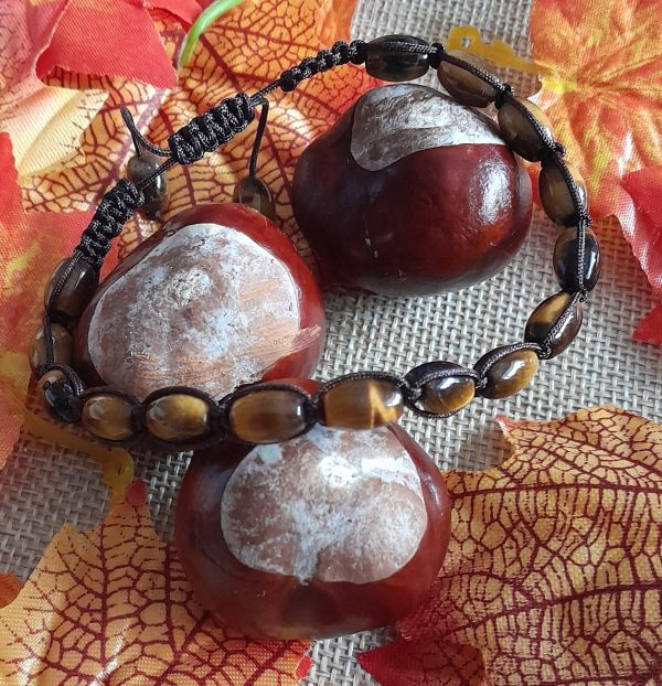 Metal Free Tigers Eye Shamballa bracelet
