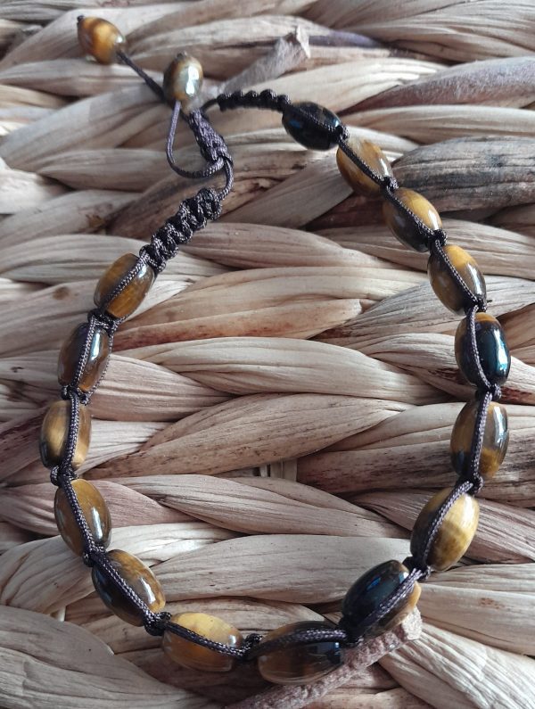 Metal Free Tigers Eye Shamballa bracelet - Image 2