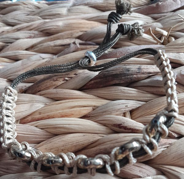 Hematite noughts and crosses slider bracelet - Image 2