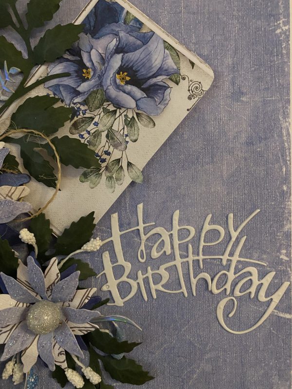 Boxed Birthday Card -Powder blue floral - Image 5