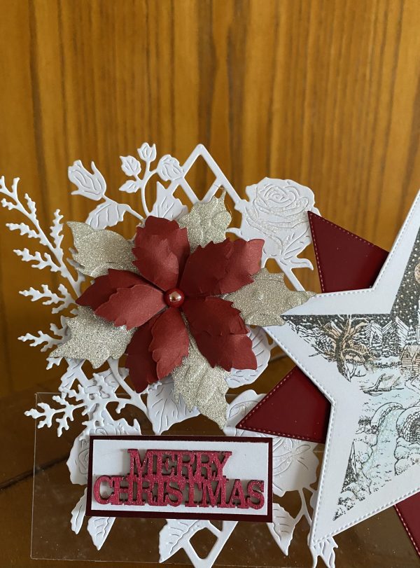 Snowy Scene Star Christmas card on an acetate base - Image 3