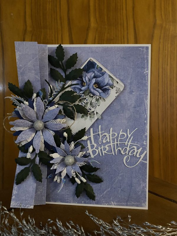 Boxed Birthday Card -Powder blue floral - Image 10
