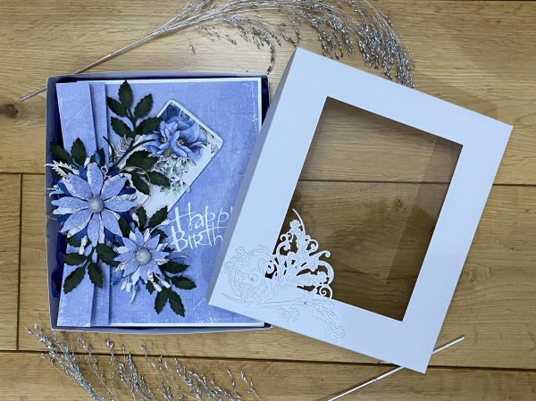 Boxed Birthday Card -Powder blue floral - Image 9