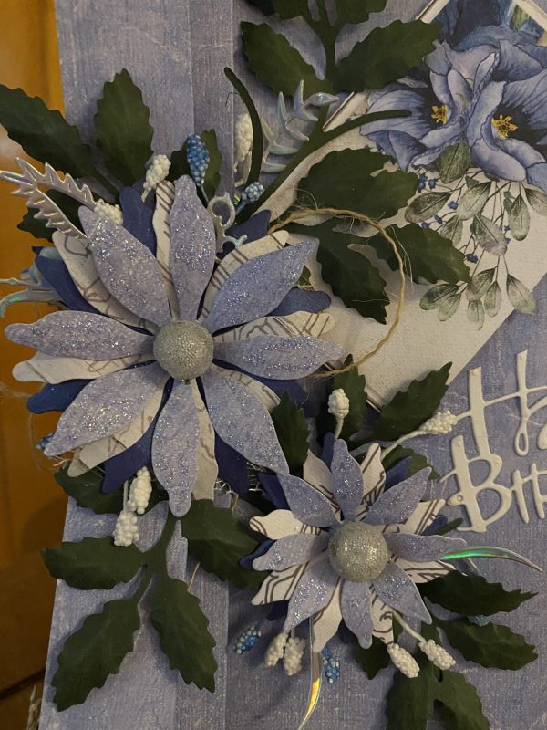 Boxed Birthday Card -Powder blue floral - Image 6