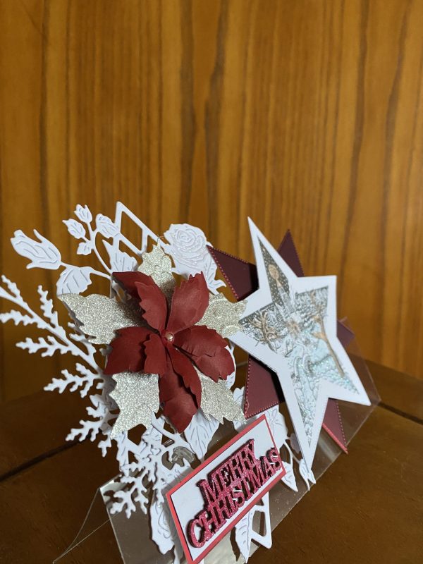 Snowy Scene Star Christmas card on an acetate base - Image 7