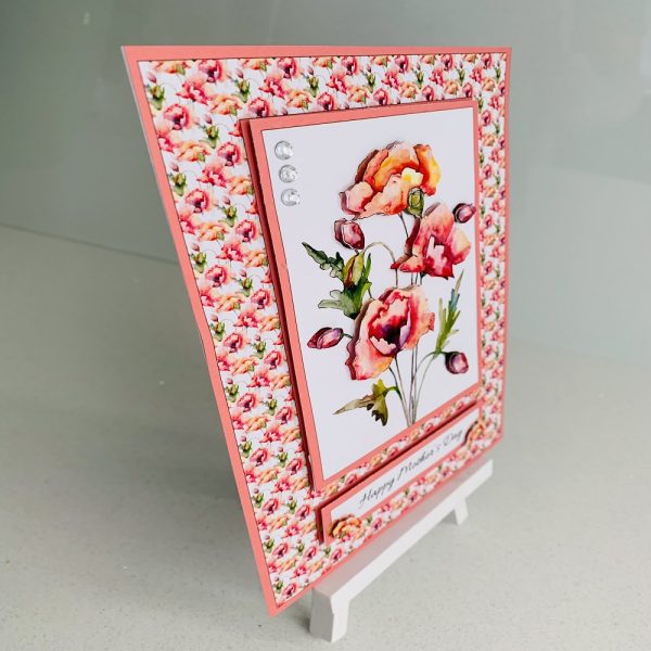 Handmade Mothers Day 7x5 Greeting Card Flowers - Image 2