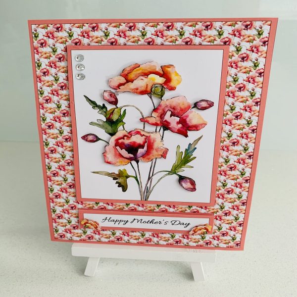 Handmade Mothers Day 7x5 Greeting Card Flowers