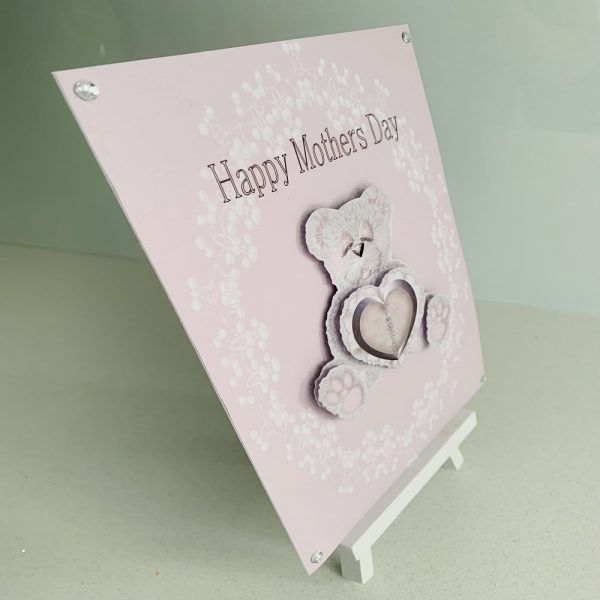 Handmade Mothers Day 7x5 Greeting Card Teddy Bear - Image 2