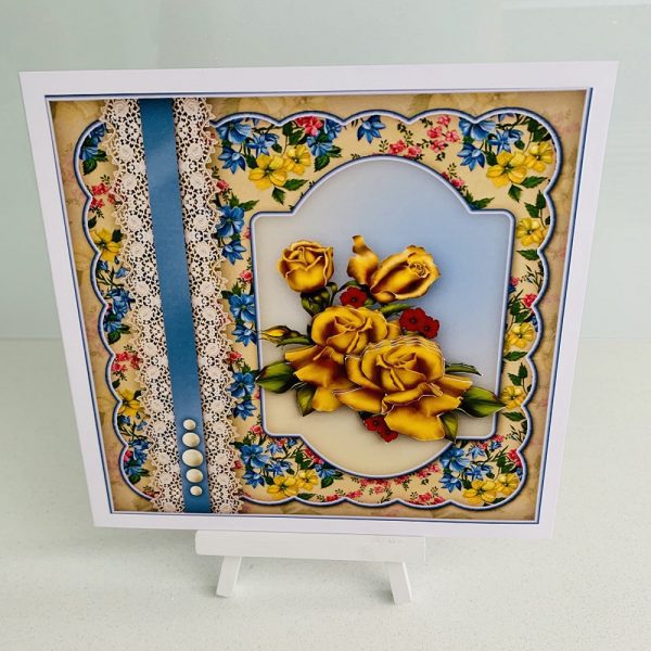 Handmade 3D Decoupage Happy Birthday/Mothers Day Floral 8x8 Greeting Card