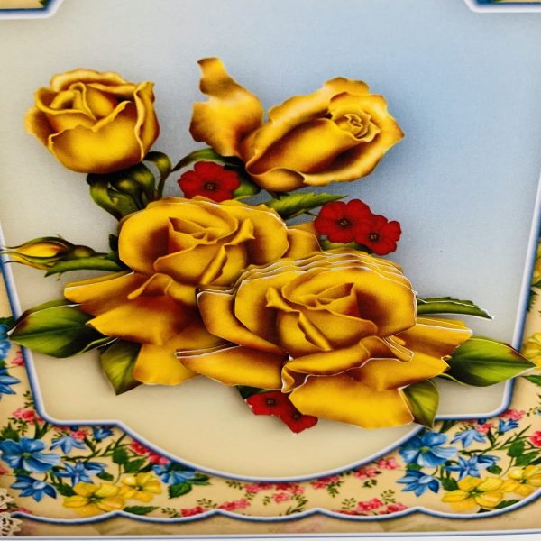 Handmade 3D Decoupage Happy Birthday/Mothers Day Floral 8x8 Greeting Card - Image 2