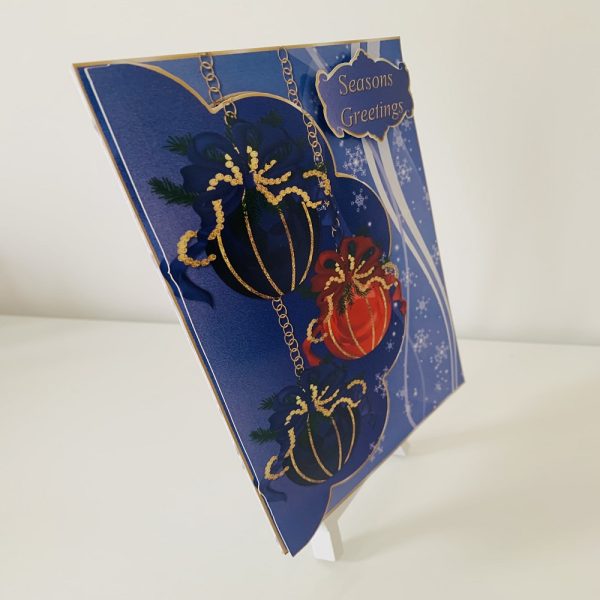 Handmade 3D decoupage Bauble Christmas card - Image 2
