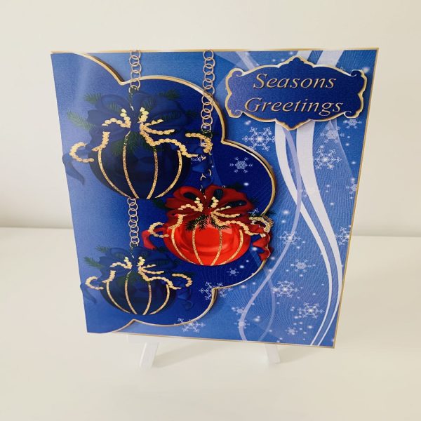 Handmade 3D decoupage Bauble Christmas card
