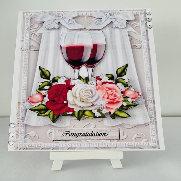 Handcrafted 3D Decoupage Congratulations Greeting Card.