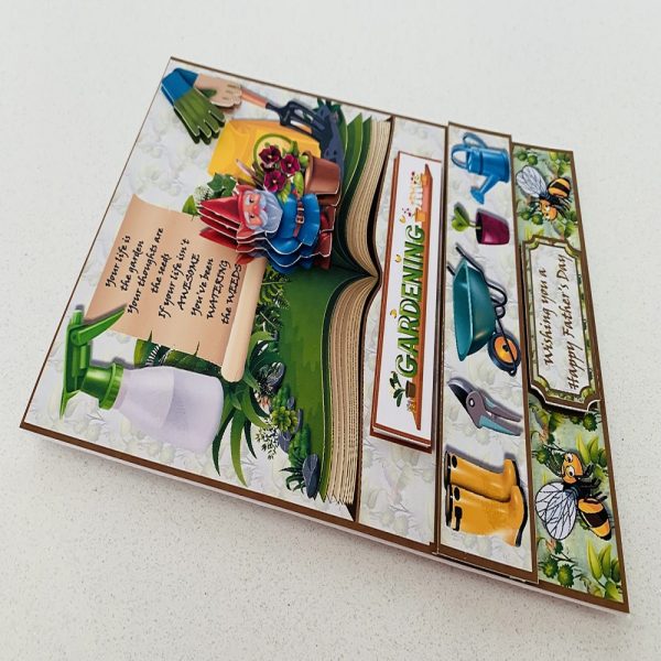 Handcrafted 3d Decoupage “Gnome Theme” Happy Birthday/Fathers Day/Mothers Day/Retirement Greeting Card. - Image 2