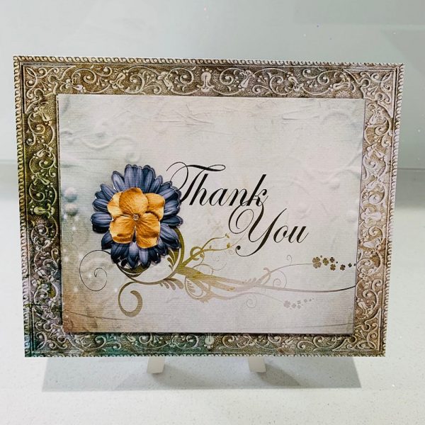 Handmade Thank You 3D Decoupage Greeting Card
