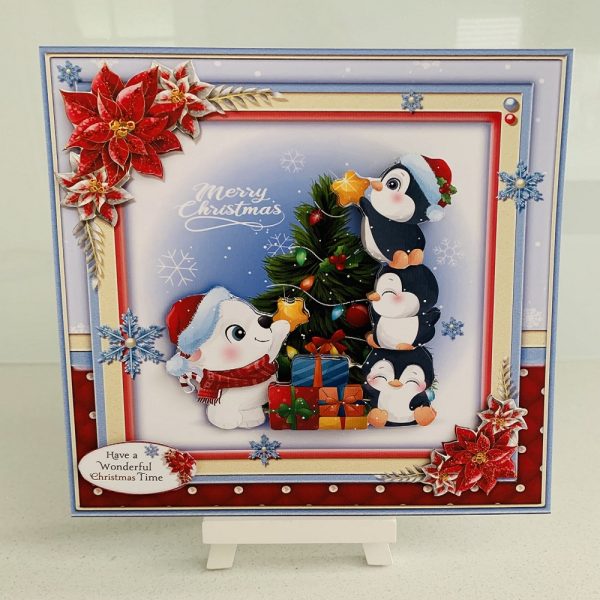 Handmade Christmas Cuties card 3D decoupage | Stunning Cute Christmas Card