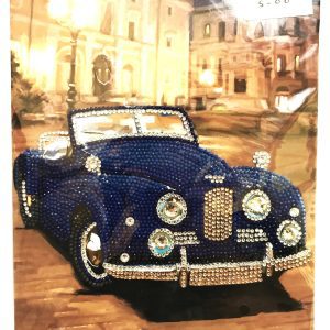 Old sports car crystal art large card