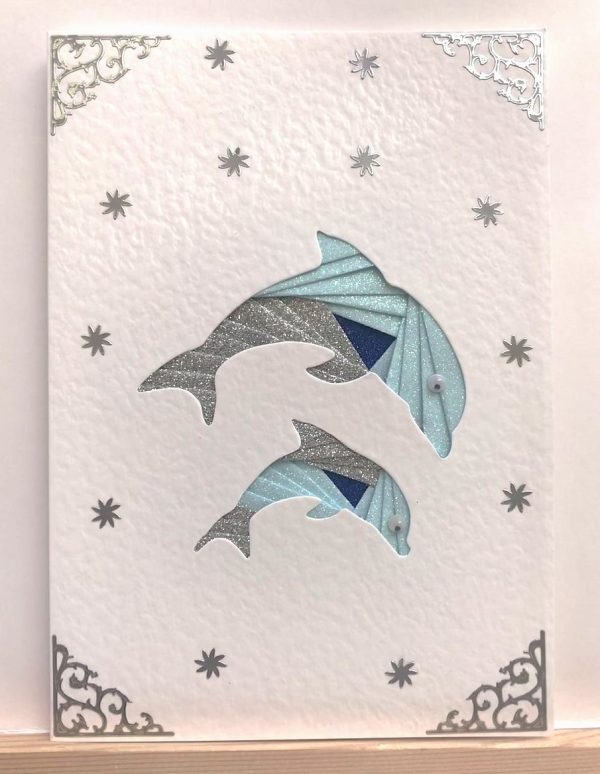 Dolphins iris folding Greetings Card