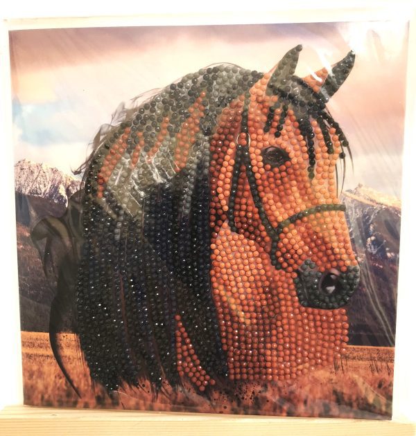 Horses head crystal art card