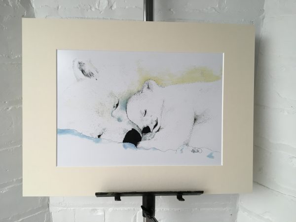 Cuddle with Mum Polar Bear Artwork Print - 2 sizes available - Image 2
