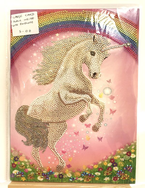 Unicorn Large crystal art card