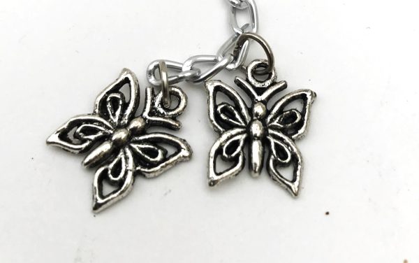 Tibetan silver bag/purse charm -butterfly