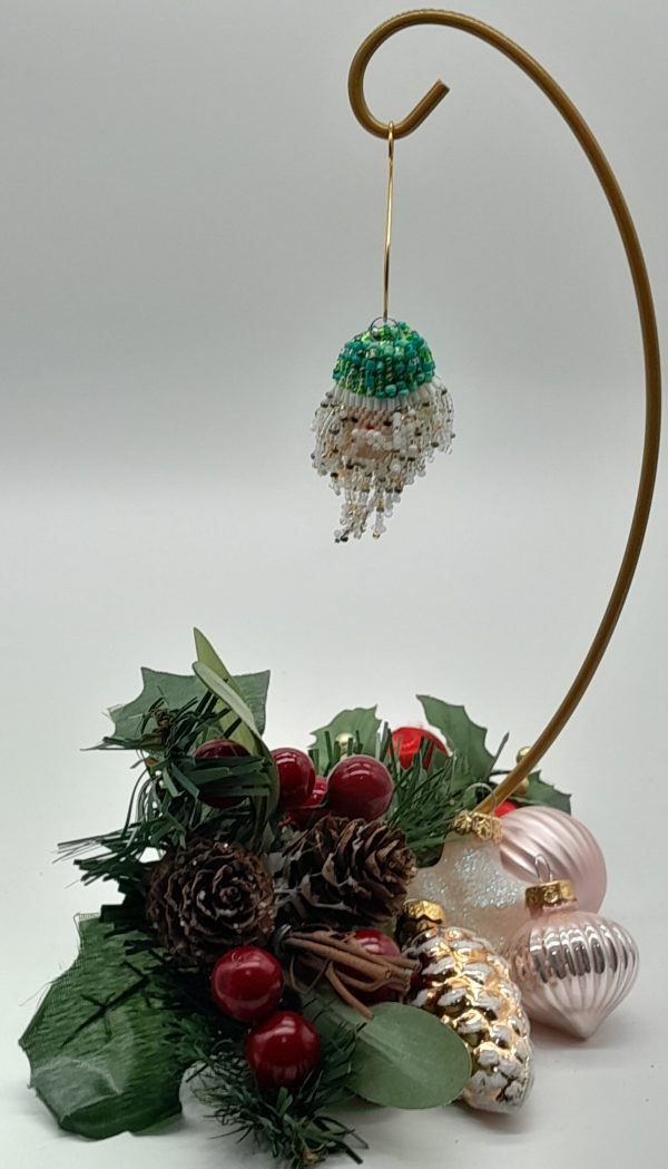 Small Santa Heads Green Hat