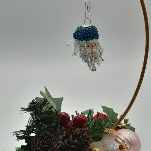 Small Santa Heads Blue Hat