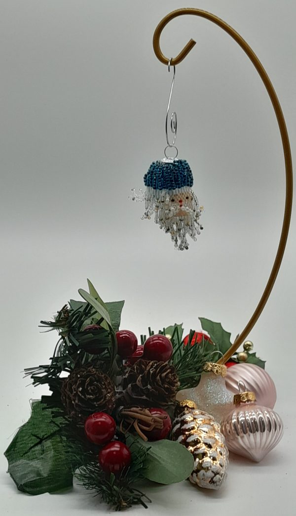 Small Santa Heads Blue Hat