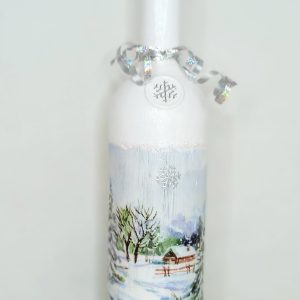 Decoupage wine bottle