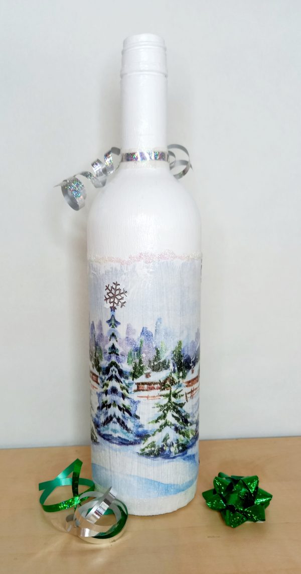 Decoupage wine bottle - Image 3