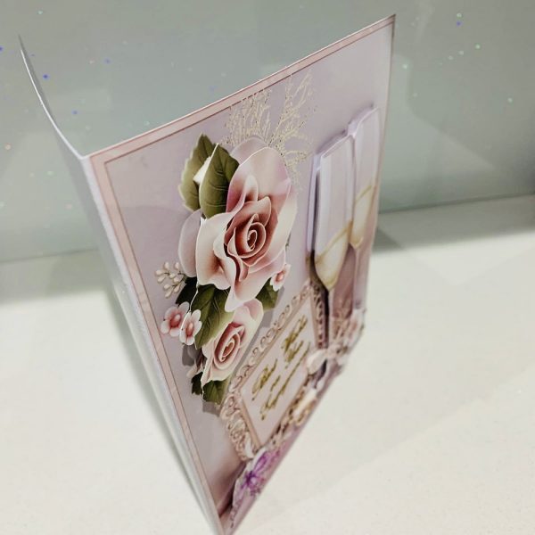 Handcrafted 3D Decoupage On Your Engagement Greeting Card. - Image 2