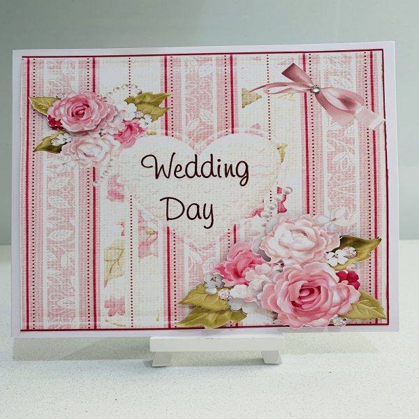 Handmade Wedding Day 3D Decoupage Greeting Card 8x8